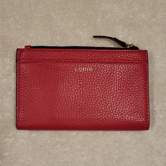 LODIS KATE CLASSIC FRENCH RED LEATHER WALLET, RFID PROTECTION - Picture 1 of 11